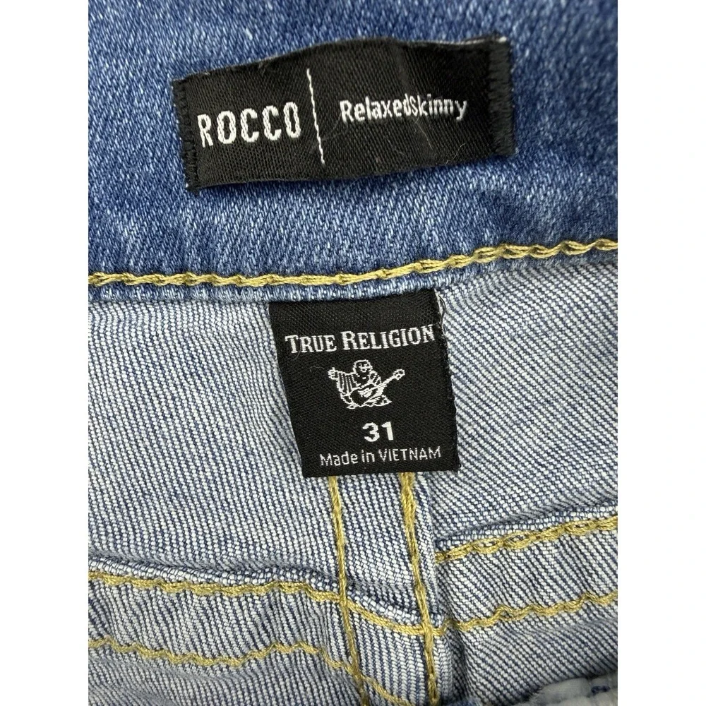 True Religion Jeans‎ Men's Size 31 Rocco Flap Big T Relaxed Skinny Medium Wash